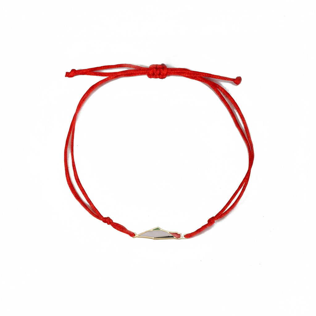 Enamel Palestine Map Charm Bracelets for Women Men Stainless Steel Gold Color Hand Bracelet Country Geography Jewelry Wholesale